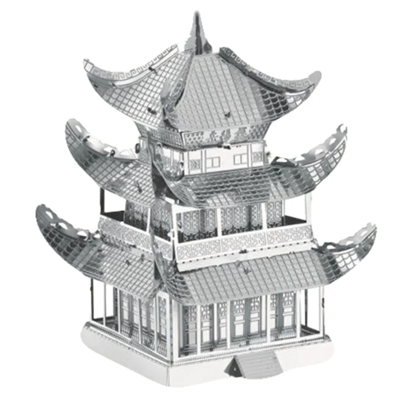 

3D Metal Model Puzzle Famous Building Yueyang Tower DIY Collection Birthday Gift Jigsaw Kids Adult 3D Nano Manual Toys Models