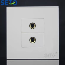 Сето 86 Тип двойной Порты 6,35 мм/6,5 мм аудио Микрофон розетка настенная тарелка Keystone лицевой панели