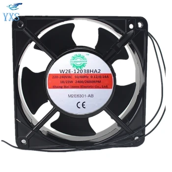 

W2E-12038HA2 AC 220V/240V 0.12A/0.14A 18/23W 2600RPM 50/60HZ 12038 12CM 120*120*38mm Double Ball Bearing Cooling Fan