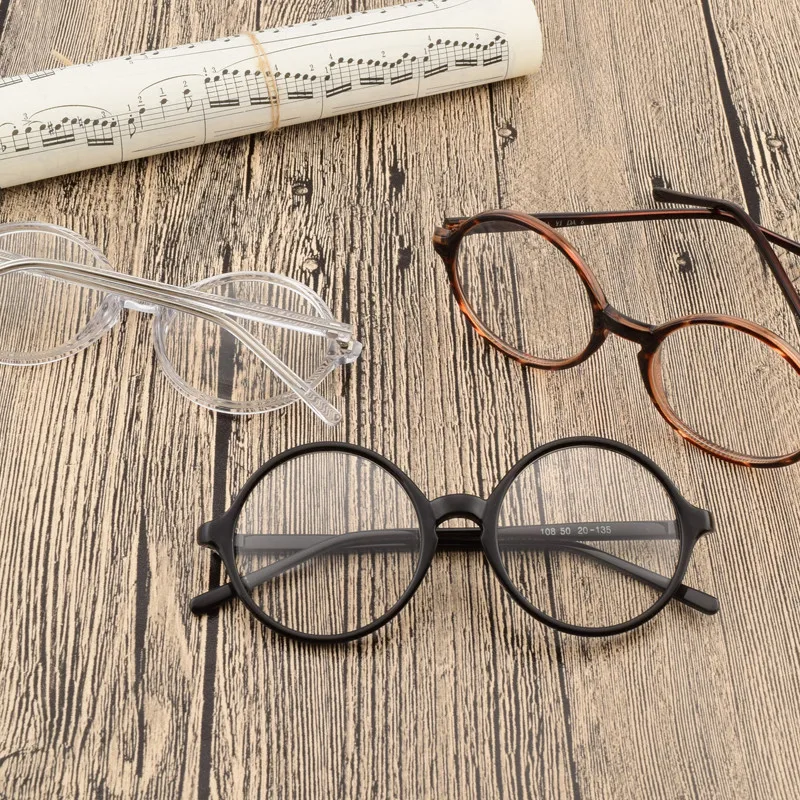

Small Medium Large Sizes Retro Round Glasses Frame Kids Adult Oversized Face Eyewear Frame 0 Clear Lenses 43/45/47/50/52/54/58