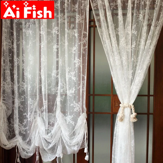 White Dream Lace Bedroom Bay Window Roman D White Dream Lace Bedroom Bay Window Roman D Curtain Rods Pull Balloon Curtains
