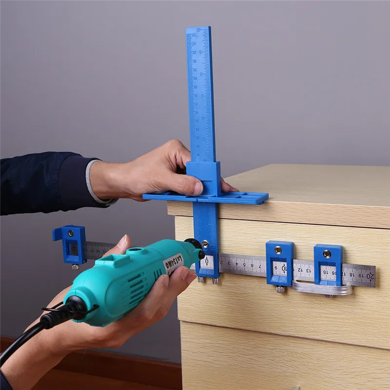 Detachable Hole Punch Jig Tool Center Drill Bit Guide Set Sleeve Cabinet Hardware Locator Wood Drilling Woodworking Tool