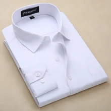 Мужская одежда Саржевые рубашки формальная деловая, общественная рубашка Классический дизайн плюс размер длинный рукав нежелезные рубашки S-8XL