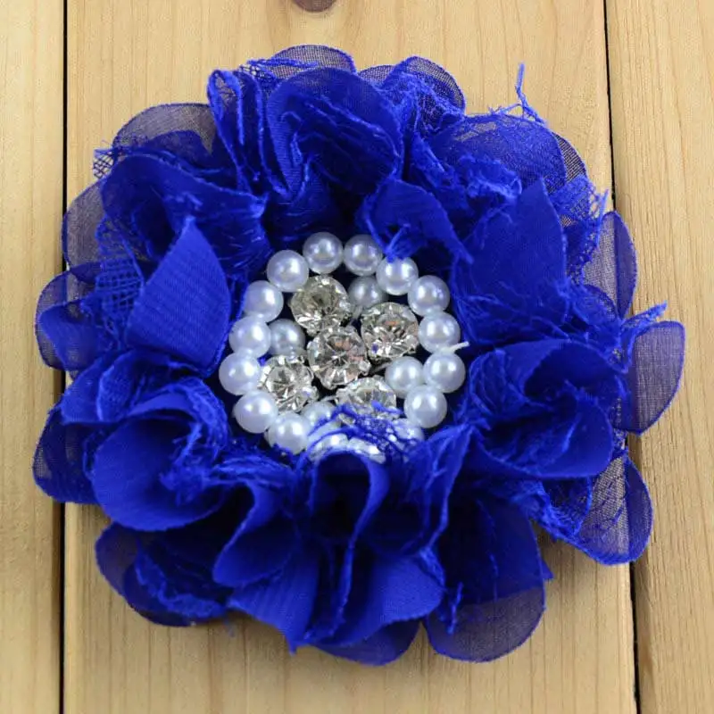 Diy Fabric Flowers Promotion For Promotional 16 Color Diy Crafts Vintage Tulle Chiffon Lace Fabric Flower With Pearl Rhinestone Embellishments Size