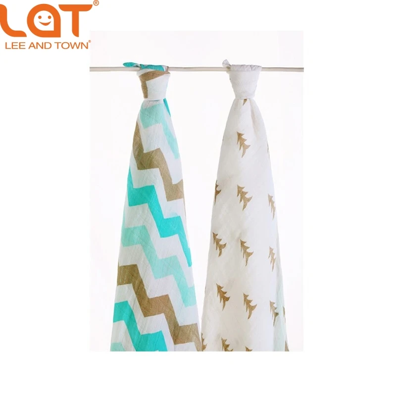 

100% Organic Cotton Muslin Swaddle Blanket by LAT Baby Oversized 47'x47' Premium Receiving Blanket Burp Cloth Car Cover