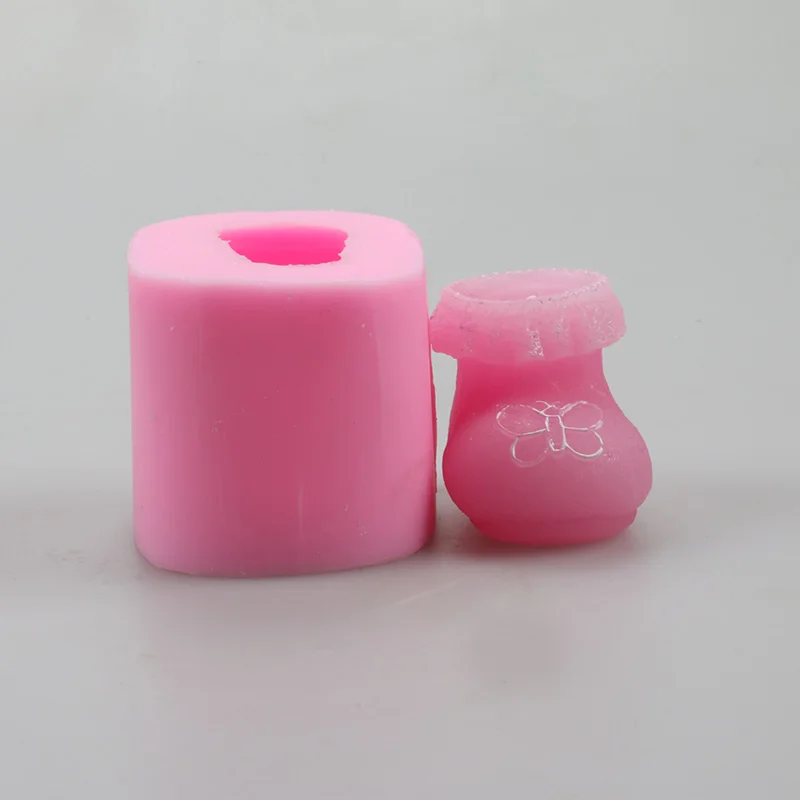 1pc girl shoe shaped silicone candle molds ,food grade baby shower