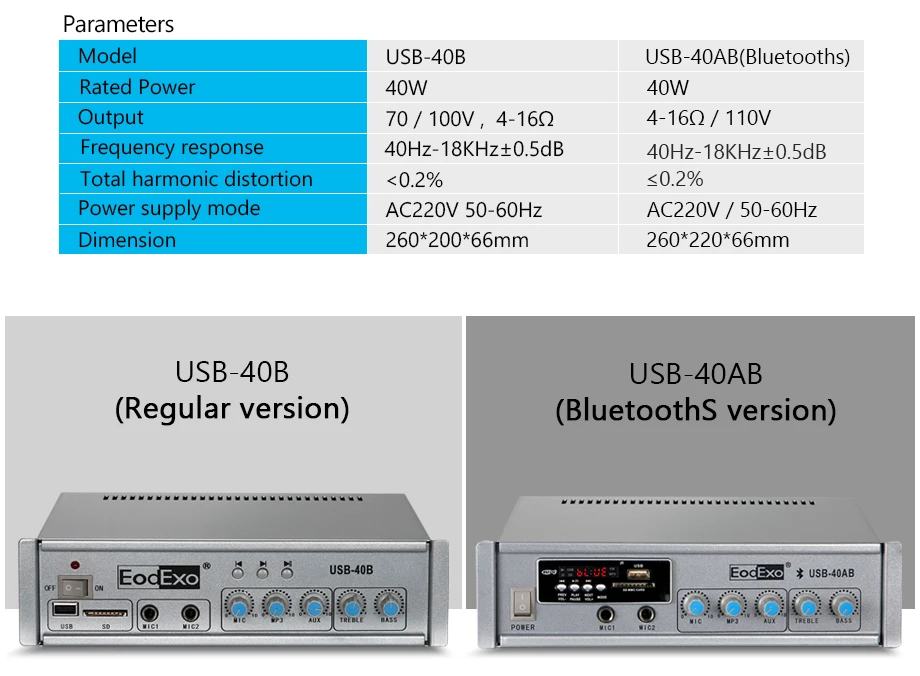 Oupushi Мини Bluetooth микшер усилитель 40 Вт домашний звук аудио PA sd-карта, USB усилитель с потолочным динамиком, настенный динамик