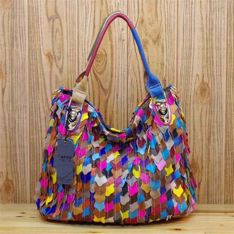 Caerlif Top handle bags Bolsas tote bag Genuine Leather Handbag Women