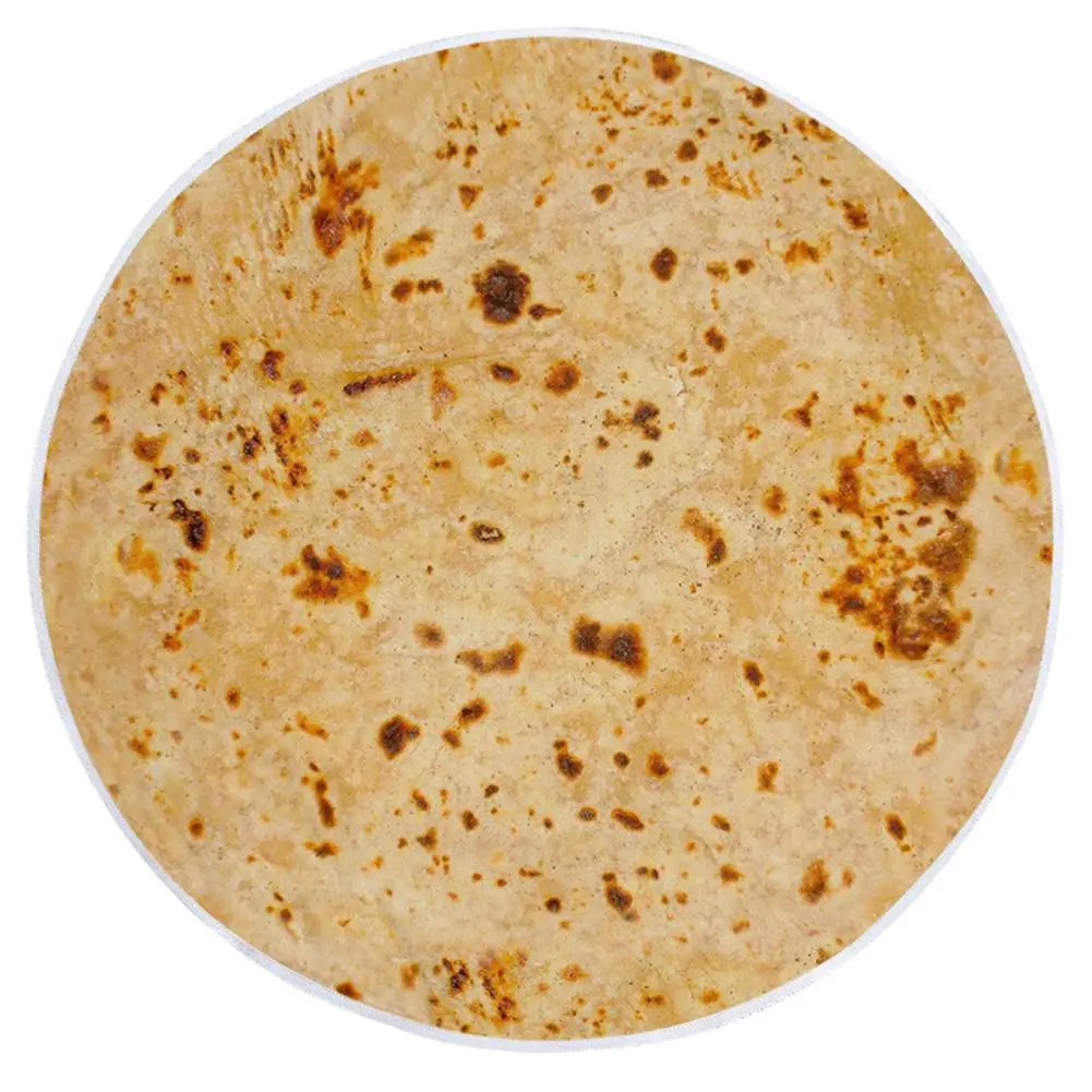 100cm Круглая форма мексиканское буррито одеяло 3D Кукуруза Tortilla Фланелевое покрывало на кровать флис пледы забавные плюшевые покрывала - Цвет: 100cm