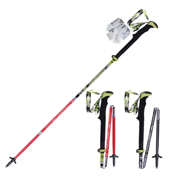 

Carbon Fiber Steel Walking Climbing Staff Folding Nordic Sticks Ultra-light Adjustable 5-section Cane Trekking Pole