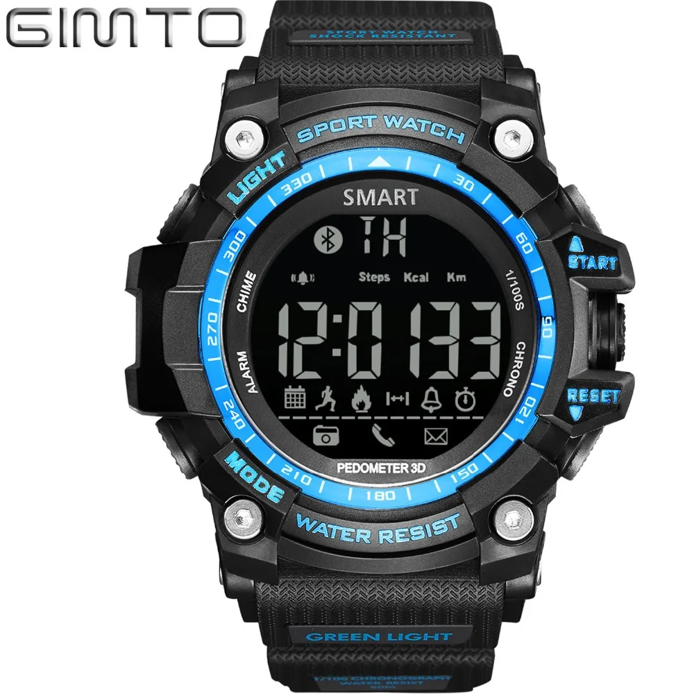 Мужские часы на открытом воздухе LED GIMTO фото умные Цифровые Bluetooth relogio masculino