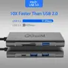 QGeeM USB C HUB HDMI Type-C  HUB To Hdmi USB 3.0 Thunderbolt 3 Card Reader For Macbook 2022 mate20 P30 glaxy S9 S10 USB C HUB ► Photo 2/6