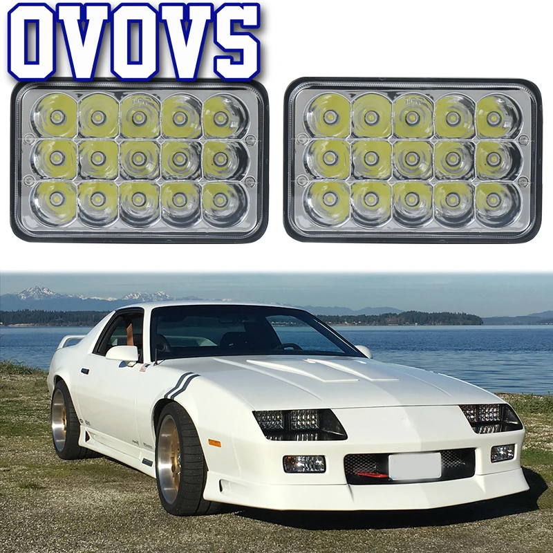 

45W 4X6" Led Headlight Hi-Low Beam 12V/24V Led Seal Beam Lights For Foden Freightliner Gmc W900/T600/T800/T400/W900B