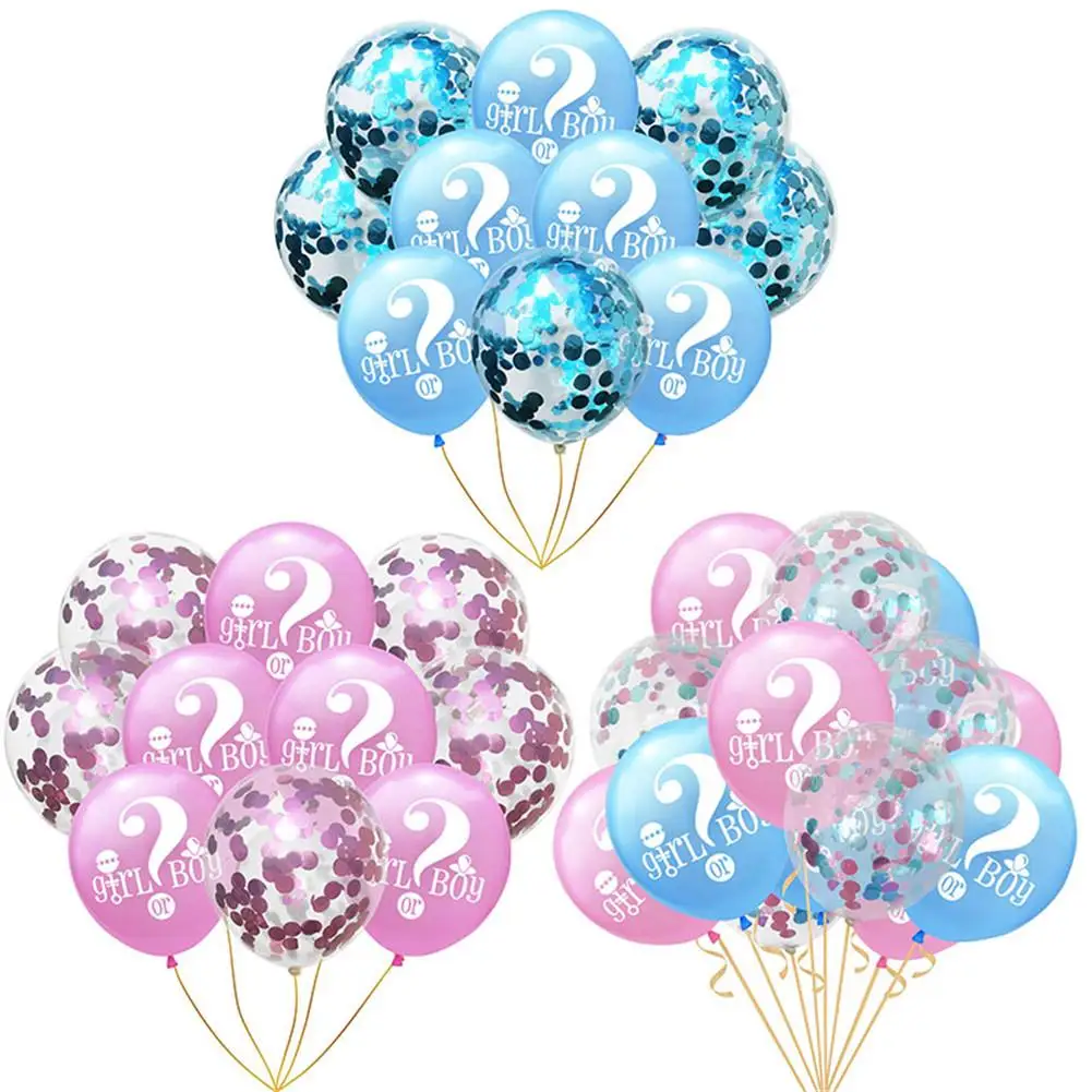 

Happy Birthday Balloon Gender Revealing He Or She Transparent Confetti Balloon Set Birthday Party Bachelor Party Decor Balloons
