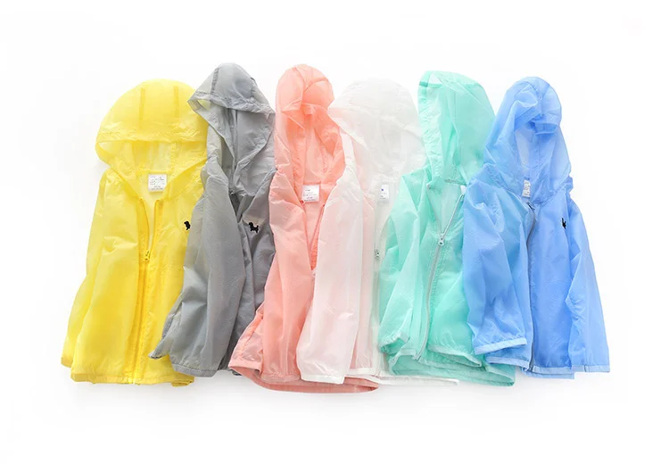 SL-138, летняя детская одежда для девочек на молнии для мальчиков Солнцезащитная верхняя одежда ярких цветов Длинные рукава толстовки