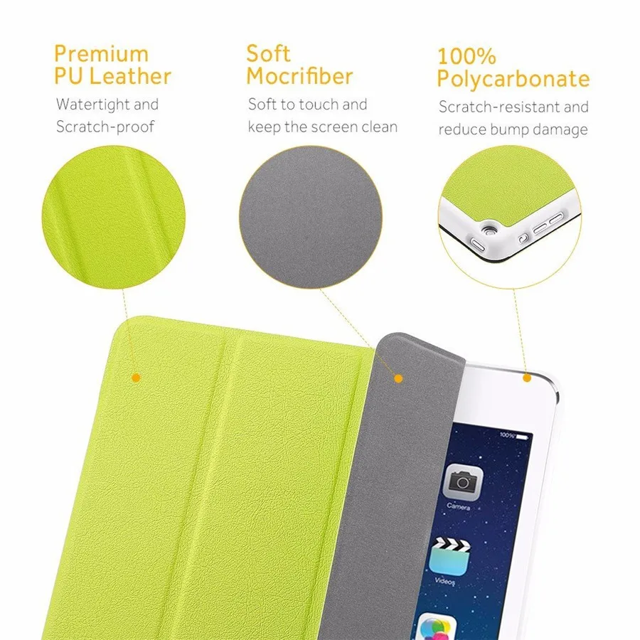 Easyacc для iPad 5 прозрачный чехол из искусственной кожи с подставкой/Авто Режим сна Air