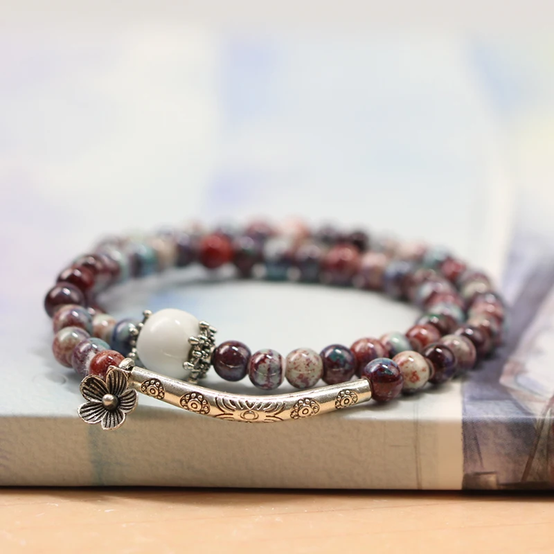 

L Beaded Women's Ceramic hand made DIY Bracelets Artware Retro bracelet for woman girl gift Fashion Jewelery wholesale #5348