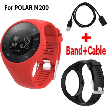 

2 In1 Silicone Wrist Band for Polar M200 Watch Strap Replacement Watchband with USB Cable Data Charging for Polar M200 Wristband