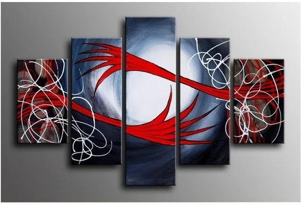 black white red canvas art