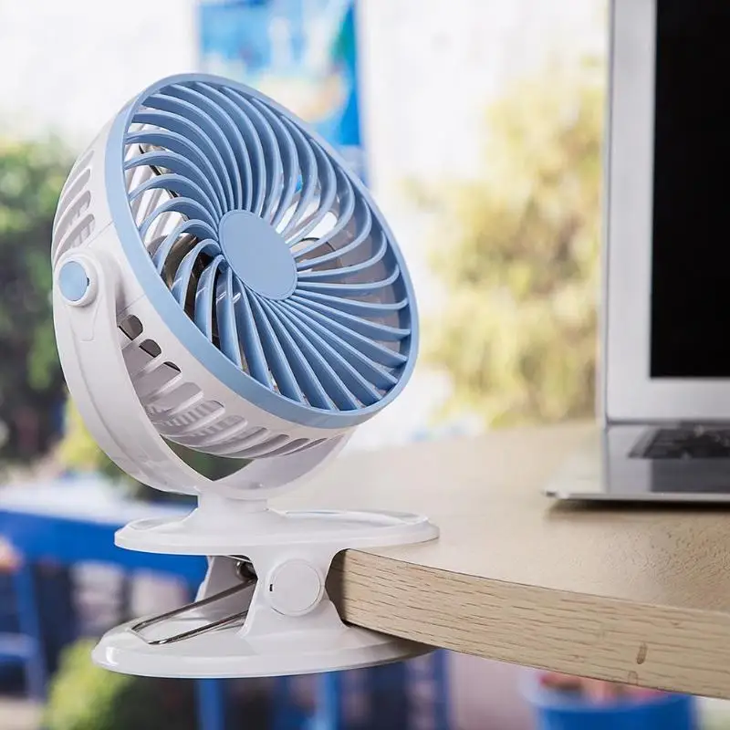 

Removable Portable Mini Fan Clip Low Noise Desktop Home Office Summer Air Cooling Portable Fan 3 colors fit 18650 battery