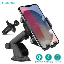 FDGAO автоматический зажим 10 Вт Быстрое беспроводное автомобильное зарядное устройство держатель телефона крепление для iPhone X XS Max XR 8 Sumsang Galaxy S10 S9 Note 9