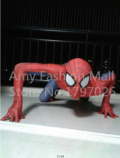 

Top Quality Full Body Lycra Spandex Superhero The Amazing Spiderman Pattern Zentai Suits Halloween Costume