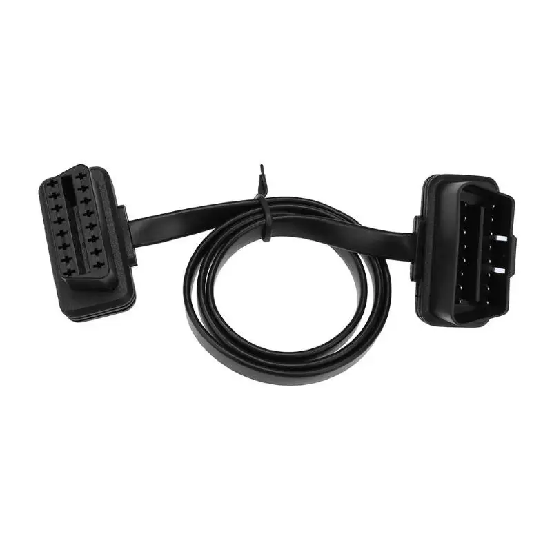 Плоский тонкий ELM327 16Pin OBD2 0,6 м кабель для отслеживания мужчин и женщин удлинитель диагностический кабель-удлинитель провод соединитель Адаптер