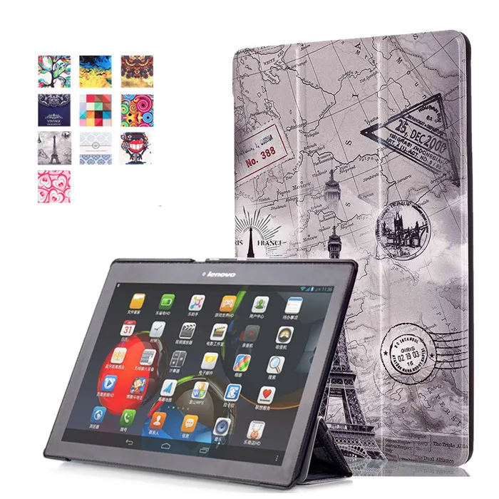 100 шт. искусственная кожа Стенд чехол для Lenovo TAB2 Tab 2 A10 70 A10-70 a10-70f a10-70lc 10.1