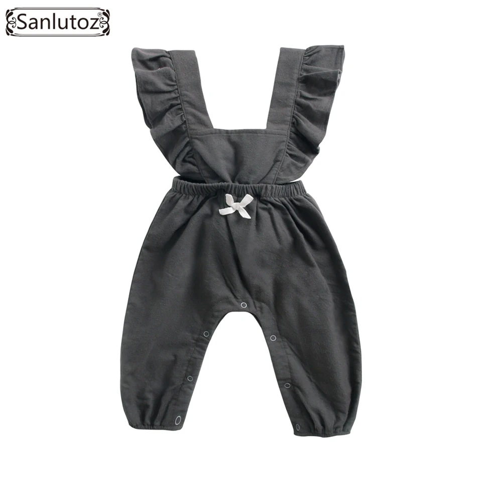 Sanlutoz Cute Cotton Baby Girl Bodysuits Ruffle Baby Clothes Unisex