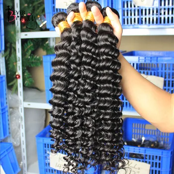 Deep Wave Human Hair Bundles With Closure Hair Extensions Brazilian Virgin Hair Weave Bundles Loose Curly Ever Beauty Product 2