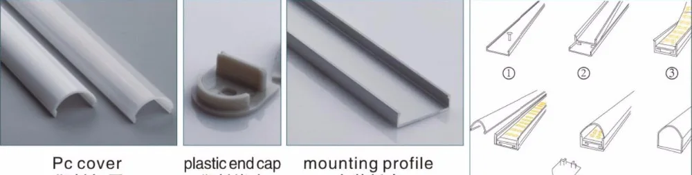 Бесплатная доставка; Лидер продаж; светодио дный профили для гибкие Светодиодные ленты проект освещения бар с крышкой и заглушки 2 м/шт. 300
