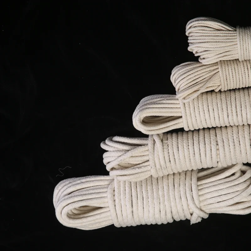 Koop 4mm 100 m Gevlochten Katoenen Touw Lange Natuurlijke Sterke DIY Handwerk Cords Alle Doeleinden Bind Touw Gratis Verzending