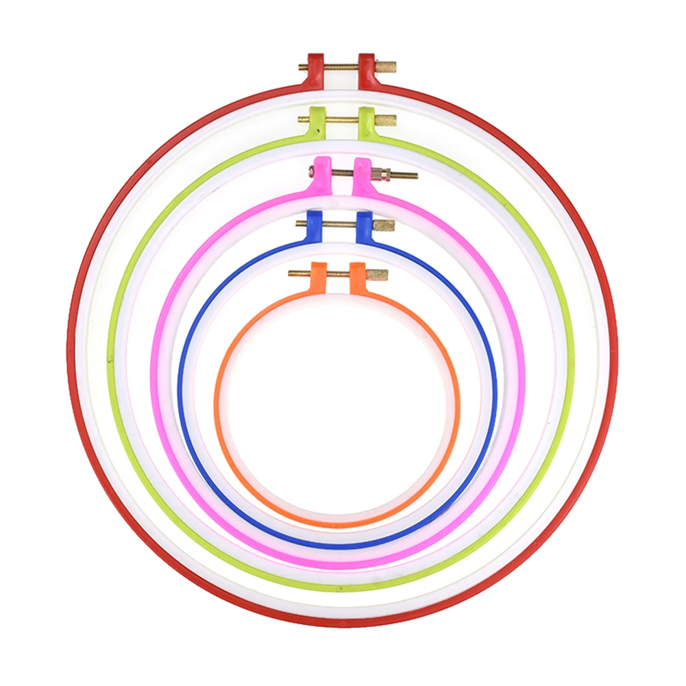 

5 Pcs Embroidery Circles Set Round Cross Stitch Adjustment Card Slot