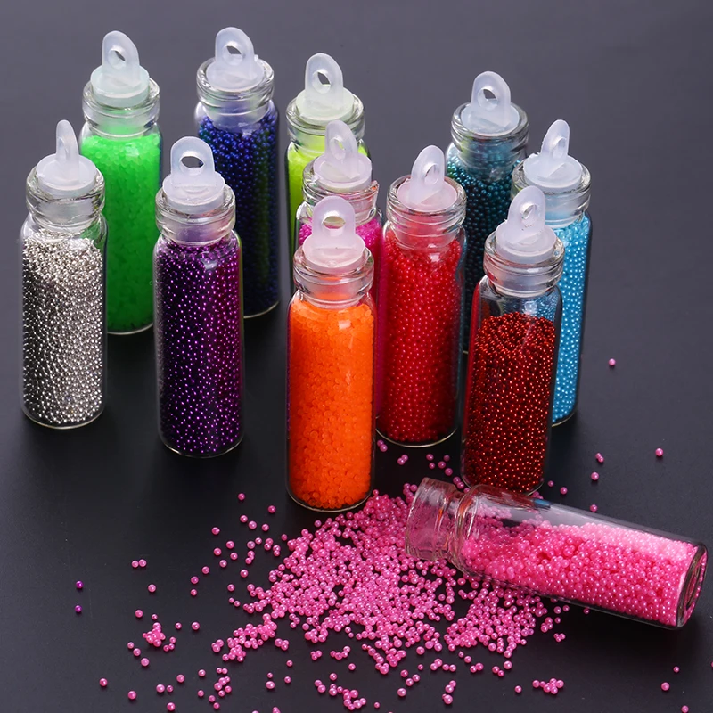 12 бутылок/набор цветные блестящие икры микро бусины аксессуары для маникюра