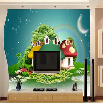

custom modern 3d photo high quality non-woven wallpaper mural 3d children's cartoon house TV background wallpaper home decor