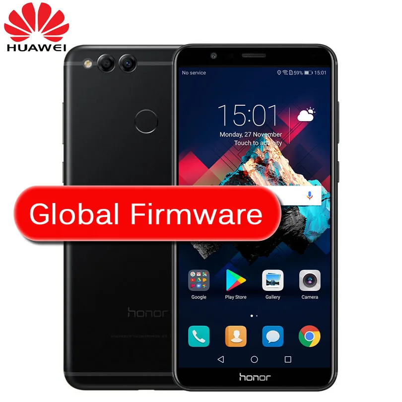 Huawei Honor 7X4 GB 32 5 93 &quotполный экран OTA обновление мобильный телефон Восьмиядерный две