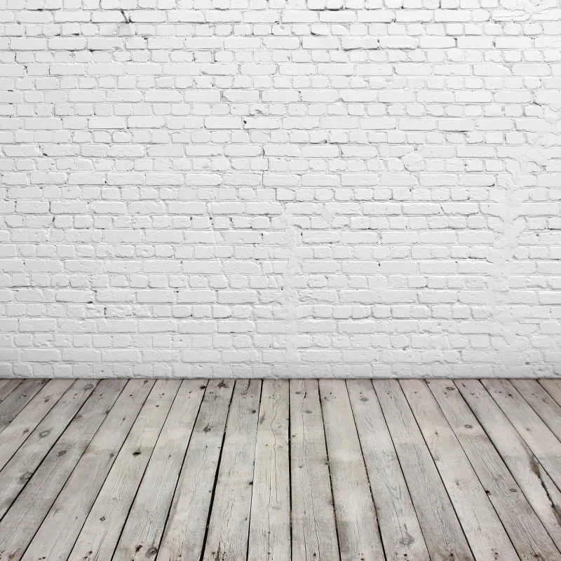 Laeacco White Brick Wall Wooden Floor Portrait Photography Backgrounds Customized Photographic Backdrops For Photo Studio Laeacco White Brick Wall Wooden Floor Portrait Photography Backgrounds Customized Photographic Backdrops For Photo Studio