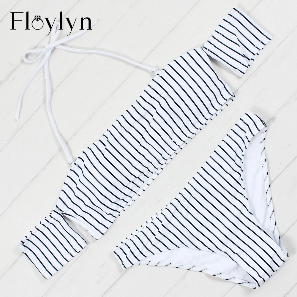

Floylyn 2017 Bikini Bandeau Ruffle Bikini Set Two Pieces Swimsuit Female Swimwear Women Bathing Suit Swim Wear Biquini