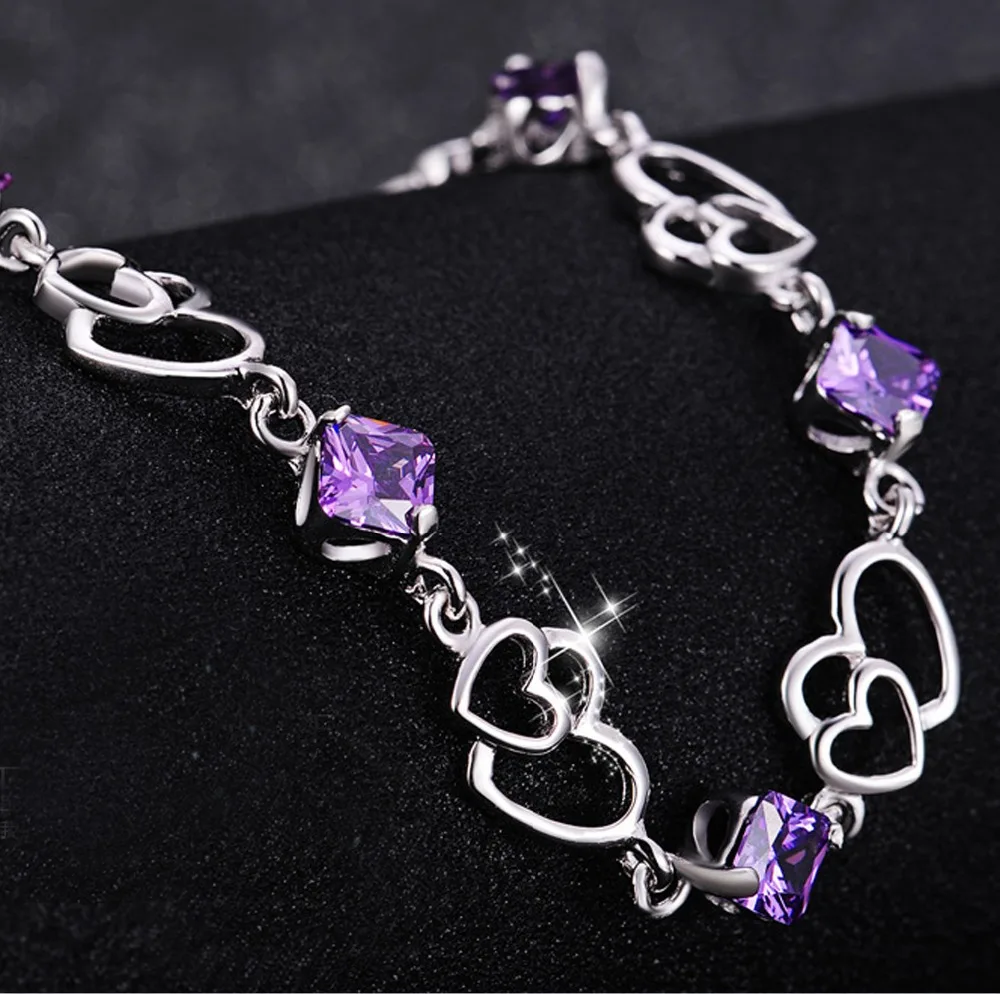 الفضة شغل المحبة نوع نجم البحر كريستال القلب الخرز سوار النساء والمجوهرات أساور موهير erkek bileklik paracord