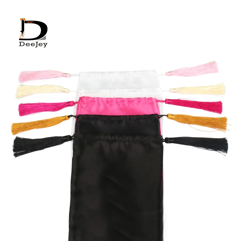 18x30cm Blank White Pink Black Virgin Hair Extension Packaging Satin