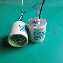 10 шт./лот CE Сертификация E27 высокая температура, керамический патрон для лампы с M10 металлический задний кронштейн+ 30/40/50 см