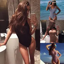 Womens Ladies One Piece Swimsuit Swimwear Bathing Monokini Push Up Padded Bikini 4 Color