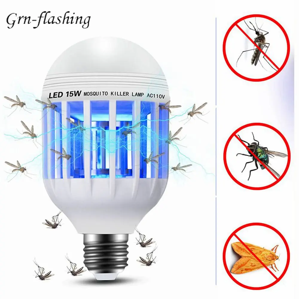 

E27 15W LED Mosquito Killer Bulb 110V 220V Home Lighting Lamp Anti Zapper Mosquito Insect Flying Moths Killer Repeller LED Light