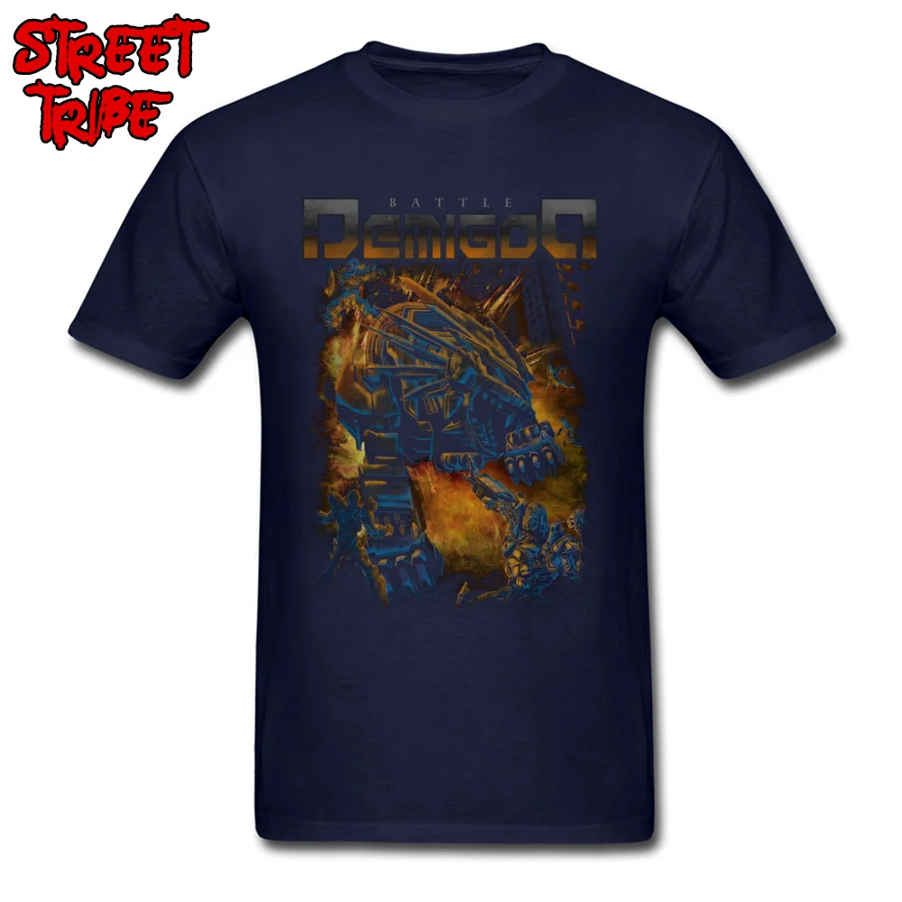 Mens 2018 New Casual Tops & Tees Crewneck Summer 100% Cotton T Shirts Party Short Sleeve Battle Demigod Tops T Shirt Battle Demigod navy