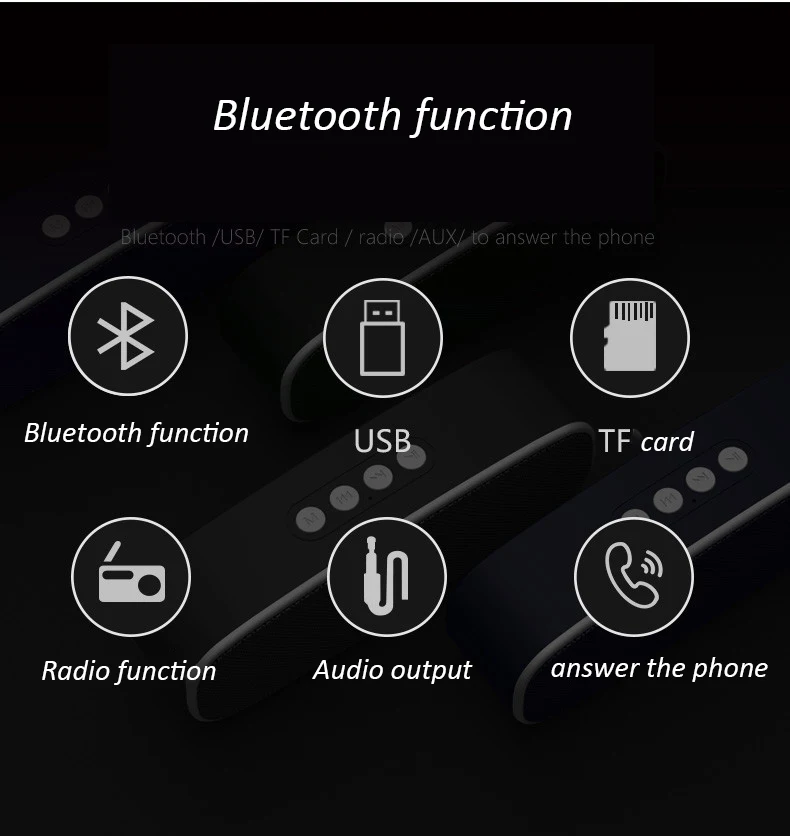 Portable wireless Bluetooth Speaker Stereo big power 10W system TF FM Radio Music Subwoofer Column Speakers for Computer (7)