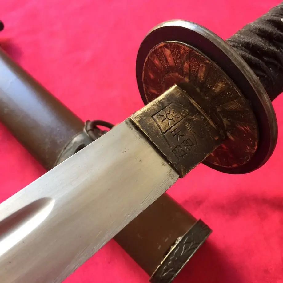 

VINTAGE JAPANESE SAMURAI SWORD NAVY OFFICER KATANA MILITARY SABER CARBON STEEL BLADE