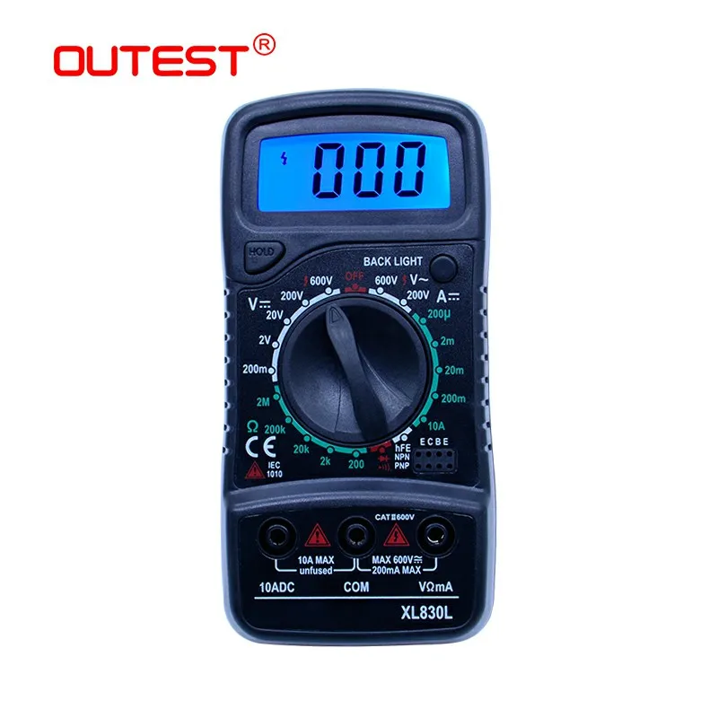 

OUTEST Digital Multimeter Current Voltage Resistance Transistor hFE LCD Multimetro Multitester Medidor Digital Multimetre