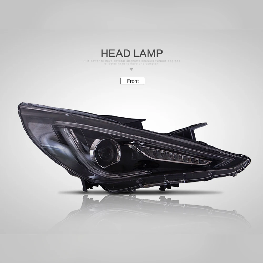 LSlight для HYUNDAI SONATA 2011 2012 2013 2014 светодиодные фары сборки лампы ходовой свет стоп Стоп