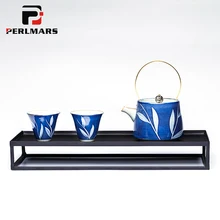 Винтажный синий и белый фарфор Ручная роспись 200 мл чайник фильтр 45 мл чайная чашка Железный набор лотков Цзиндэчжэнь керамический чайный набор кунг-фу