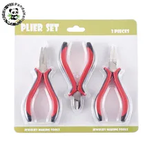 3pcs DIY Jewelry Tools Pliers Sets Ferronickel Round Nose Pliers/ Flat Nose Pliers/Side-Cutting Pliers115~120×65~70mm;